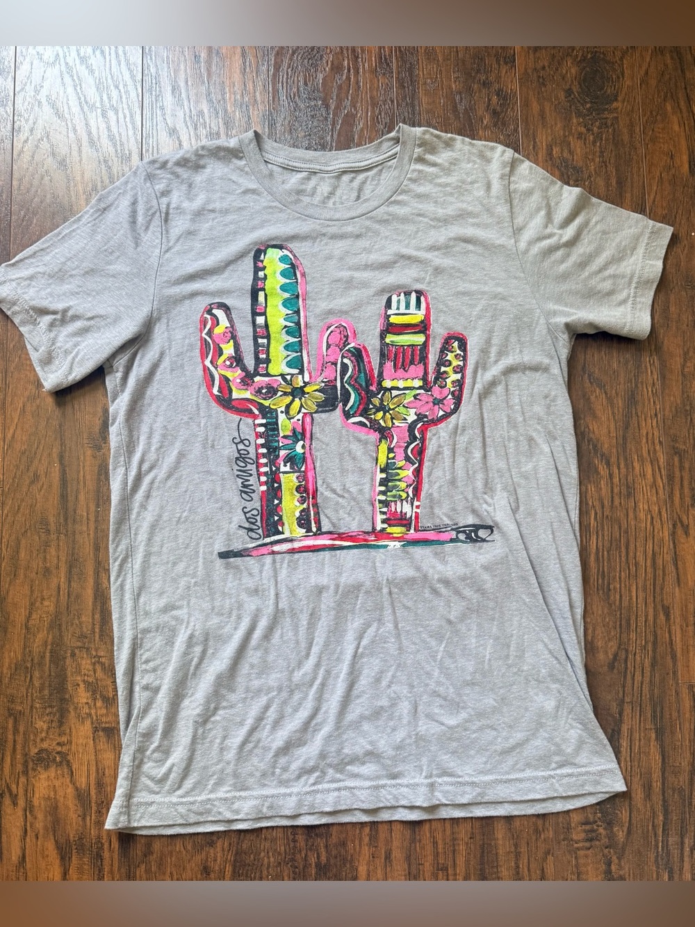Texas True Threads M Gray Lightweight Cactus Graphic T-Shirt